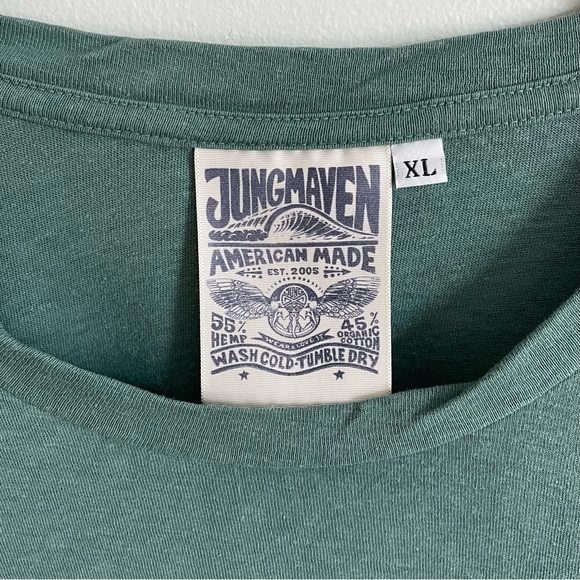 Jungmaven Super Cropped Lorel Tee in Teal, size XL - Picture 3 of 4